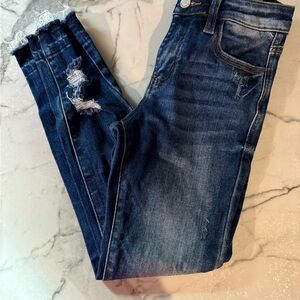 KanCan Dark Wash Kids Jeans with Distressed Details